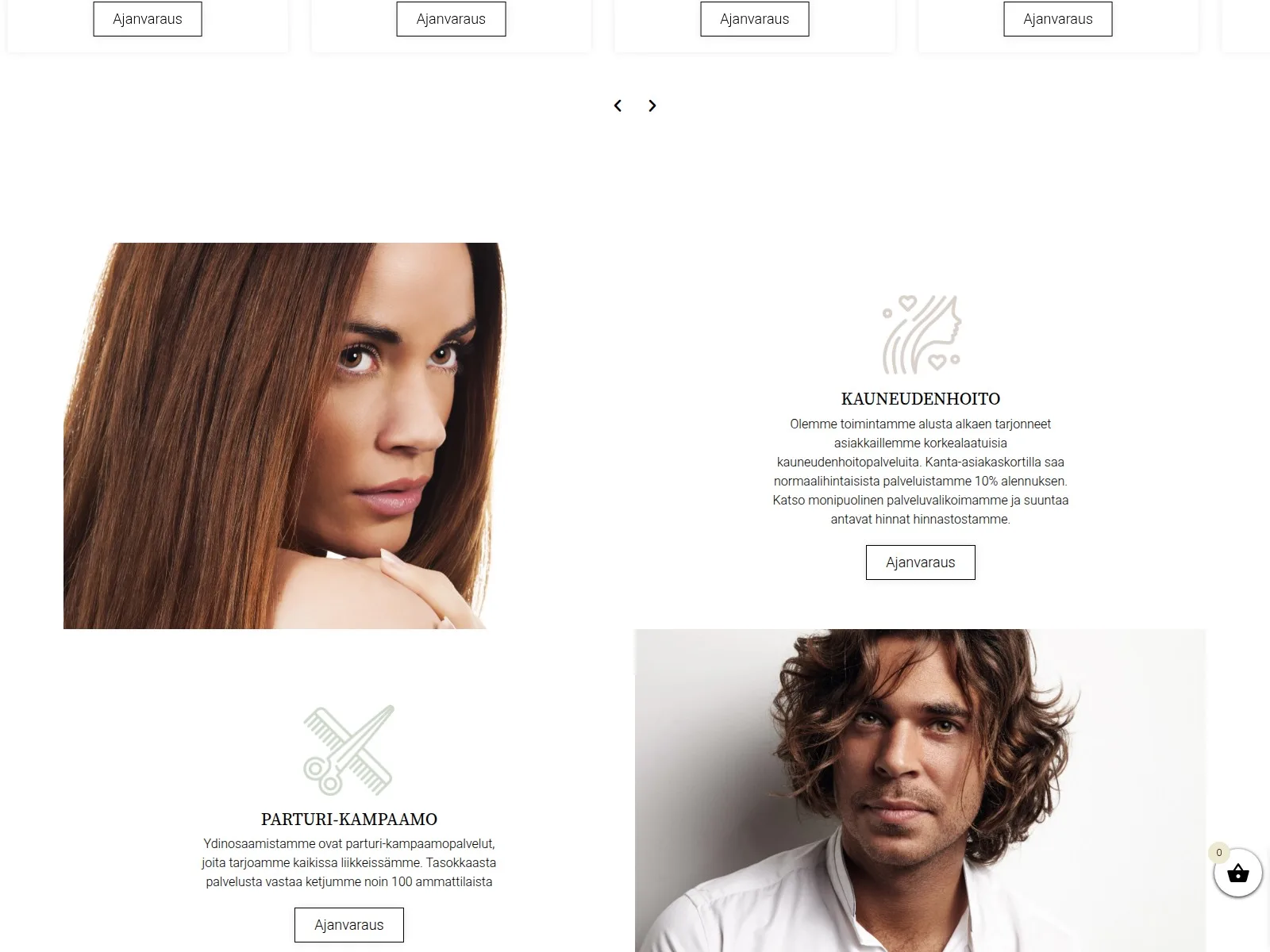 Beauty Hair: näkymä sivustolta